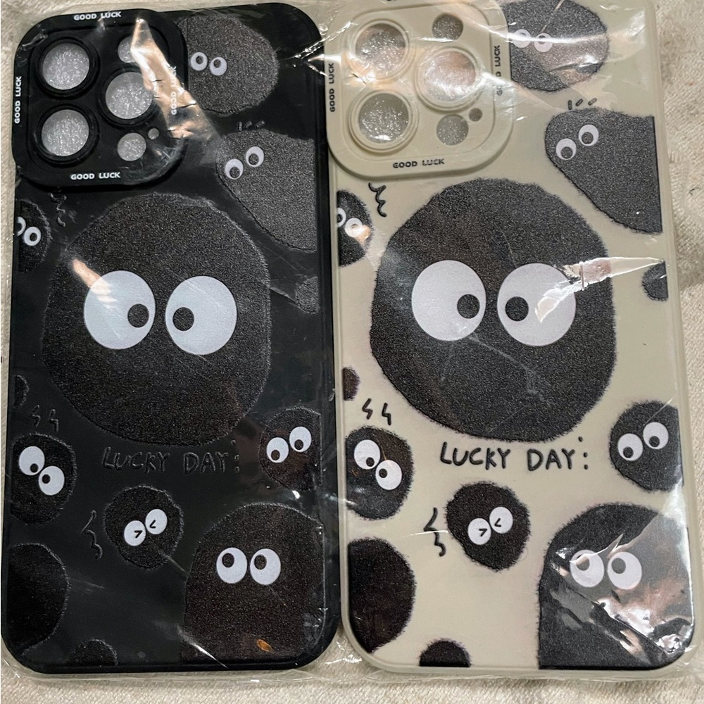 Whimsical Eye Design Phone Covers Black and Cream